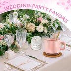 Baby Shower Prizes for Game Winners Baby Shower Games Prizes Ceramic Mugs with Metal Spoons Woven Coasters Notebooks Scented Candles Gift Bags Wedding Bridal Shower Favors for Guests (8, Pink) - Image 6