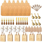 Baby Bottle Shaped Acacia Wood Cheese Board Gift Set - Premium Baby Shower Prizes for Game Winners, Gender Reveal & Bridal Shower Party Favors for Guests Acacia Wood 6 Sets by Unknown