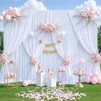 40ft x 12ft White Backdrop Curtains Wrinkle Free Backdrop Curtain for Wedding Parties White Fabric Backdrops Drapes Back Drop Cloth Bridal Shower Stage Curtains Wedding Decorations for Reception - Image 2