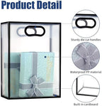 GAWBYET 24 Pcs Clear Plastic Gift Bags with Handles,Black - Image 3
