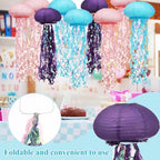 3 Pack Jellyfish Paper Lanterns, Ocean Mermaid Party Hanging Decorations - Image 7