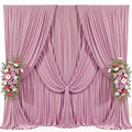 20x10ft Dusty Pink Backdrop Curtain for Baby Shower Parties Rose Pink Wrinkle Free Fabric Backdrop Curtain Wedding Photo Backdrop Drapes for Girls Birthday Party Photography Back Drop 4 Panels 5x10FT by Suppromo