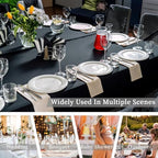 Fixwal 6 Pack 6FT Black Tablecloth Rectangle Spandex Fitted Table Cover - Image 6