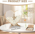 Rustic Wedding Guest Book - Customizable Heart Frame Drop Box with Wooden Hearts, Guest Book Alternative for Wedding Reception, Anniversary, Business Registry - Image 2