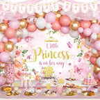 Princess Baby Shower Decorations, A Little Princess Is On Her Way Backdrop, Balloon Garland, Cake Topper, Crown for Girls Baby Shower Gender Reveal Party - Image 6