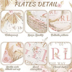 Funnymoom 250 Pcs Boho Floral Baby Shower Decorations for Girls Serves 50 - Image 2
