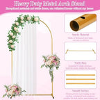 Jupwalz Arch Backdrop Stand and Cover Set, Metal Arch Stand with Rich Balloon Tool for Wedding Birthday Baby Shower Graduation Event Balloon Flowers Decor, Easy to Assemble (7.2FT & 6FT, White) - Image 3