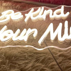 Be Kind to Your Mind Neon Sign Dimmable Led Neon Lights for Wall Decor USB Encouragement Word Neon Light Up Signs for Bedroom Home Bar Office Study Room Wedding Birthday Party Teens Girls Gifts - Image 6