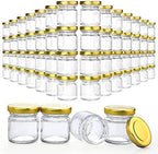 1.5oz Small Glass Jars with Lids, 60 Pcs Mini Honey Jars for Sample, Favors by Folinstall