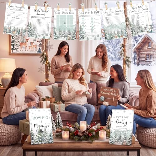 Funnymoom 426 Pcs Winter Baby Shower Games Set, 8 Activities Bingo - Image 6