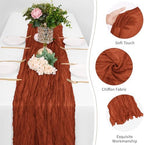25 Pack Terracotta Cheesecloth Table Runner 17 x 108 Inch Gauze Table Runner Fabric Semi Sheer Cheese Cloth Table Runner Bulk for Rustic Romantic Wedding Baby Shower Table Decoration - Image 5
