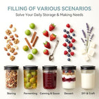 QAPPDA 8oz Mason Jars with Black Lids, 24 Pack Small Glass Jars Set - Image 4
