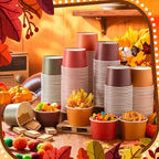 Jingmore 180 Pcs Paper Ice Cream Cups 9oz Disposable, Fall Color - Image 4