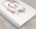 Personalized Baby Journal - Hardcover First Year Album Customized with Baby’s Name & Initial - Prompted Baby Memory Book (Floral Sketch Initial) - Image 2