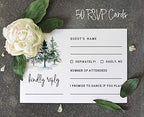 50 Blank RSVP Cards with White Envelopes Pine Tree 4"x6" Response Cards-RSVP Reply Card for Wedding-Bridal Shower-Baby Shower-Rehearsal Dinner - Image 5
