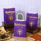Chuangdi 50 Pcs Church Welcome Gift Bags, Purple - Image 4