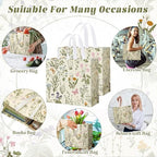 Abbylike 30 Pcs Wildflower Large Floral Tote Gift Bags Non Woven Handle - Image 5