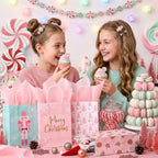 Zhanmai 48 Pcs Pink Christmas Gift Bags with Tissue Paper,Pastel - Image 5