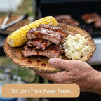400 Pcs Disposable Rustic Wood Grain Slice Tableware Set for 50 Guests - Image 4