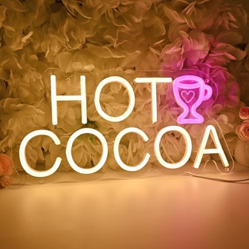 Planzo Hot Cocoa LED Neon Sign Light Cup Chocolate Bar Shop Wall Decor USB - Image 6