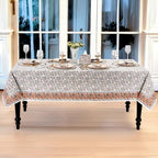 Ridhi Block Print Brown Meadow Vine Rectangle Cotton Tablecloth 90" x 60" Reusable Table Cover Decorative Everyday Use for Dining, Farmhouse, Home Gift for Spring, Easter, Valentine - Image 7