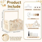 Brown, Wooden Baby Shower Crate Closet,Hollow - Image 3