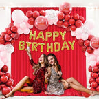 10 x 10 Feet Red Backdrop Curtain for Partie, Background Curtains for Photoshoot, Birthday, Wedding, Halloween, Thanksgiving, Christmas Day, New Year Party Decorations 5Ft x 10Ft, 2 Panels - Image 5
