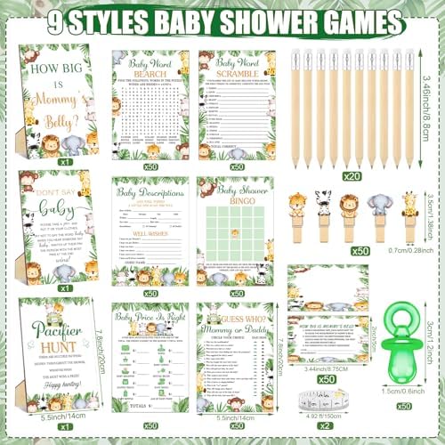Sherr 476 Pcs Safari Baby Shower Games, 6 Sets Jungle Animal Activities - Image 3