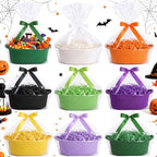 Hoolerry 8 Set Halloween Basket with Handles Cotton Rope Woven 12"x 8" x 5" - Image 6