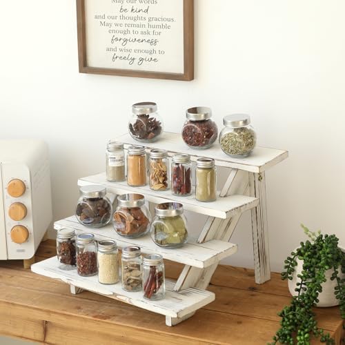 SwallowLiving 2pcs Wooden Rustic Cupcake Stand for 24 Cupcakes, Stepped Wood Display Stand for Weddings, Tiered Party Table Display Riser for Food , Dessert, Cookie, Decor, Craft Show, White - Image 5