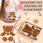 Seenelling 6 Sets Bear Diaper Changing Baby Shower Game Kit, Tan - Image 5