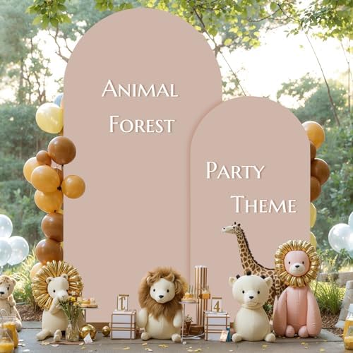Nude Arch Backdrop Cover 2 Set - 6.6FT, 5FT Spandex Fitted Wedding Arch Stand Covers Round Top Chiara Arch Backdrop Stands Cover for Birthday Parties Banquet Photo Background Decoration - Image 6