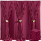 30ft x 10ft Burgundy Backdrop Curtain for Parties Wedding Maroon Wrinkle Free Backdrop Drapes Panels for Birthday Party Bridal Shower Photo Photography Polyester Fabric Background Decoration by Suppromo