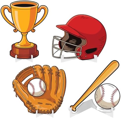 Honoson 4 Pcs Large 24" x 32" Baseball Cardboard Cutouts Standup Life Size, Baseball Party Yard Signs Decoration for Baby Shower Birthday Party Supplies Sports Themed Lawn Classroom Photo Backdrop - Image 2