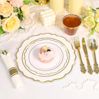 Sylans 350PCS White Gold Plastic Plates Disposable Dinnerware for 50 Guests - Image 5