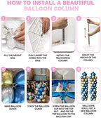YALLOVE Telescopic Balloon Column Stand, Set of 4, 80 Inch Stainless Steel Balloon Tower Holder, Table Balloon Centerpieces, and Balloon Stand for Floor 2-in-1 Kit - Image 3