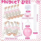 Chunful 10 Set Pink One Silly Goose 1st Birthday Decoration 11.8 Inch - Image 6