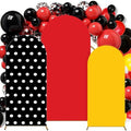 3 Pcs Cartoon Mouse Arch Backdrop Cover Red Yellow Black Dot Background by Unknown