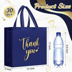 Sweetude 30 Thank You Non Woven Gift Bag, 11 x 12 x 5 Inch, Navy Blue - Image 3