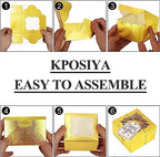 KPOSIYA 120pcs Small Cookie Boxes with Window, 4x4x2.5 Gold Bakery Box - Image 6