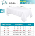 Kesfey 4 Packs White Polyester Table Cloths 60 x126 inch Rectangle High Density Washable Table Cover Fabric Tablecloth for 6 Foot Tables Wrinkle Resistant Tablecovers for Wedding Banquet Buffet Party - Image 2