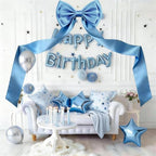 Giant Bow Decoration 75x18 Inch, Big Bow for Backdrop with 10 Pcs Satin Ribbon Bows, Large Satin Decorative Bows for Wedding Birthday Party Baby Shower Room Supplies(Blue) - Image 3