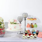 Sawysine 4 PC Acrylic Cake Stand Set Include 3 Tier Round Cake Stand 1 Tier Dessert Stands Holder 2 Serving Platter for Home Tea Wedding Birthday Baby Shower Party Supplies(Clear) - Image 5