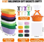 Hoolerry 8 Set Halloween Basket with Handles Cotton Rope Woven 12"x 8" x 5" - Image 2