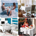 Showgeous 52x52 Inch White Square Tablecloths, Polyester Table Covers - Image 6