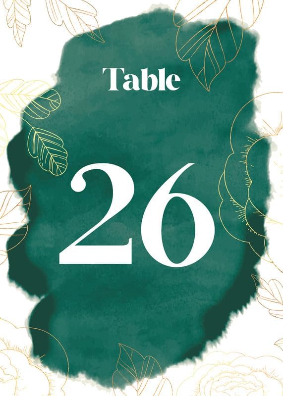 Watercolor Splash Wedding Table Number Cardss 1-100 Double Sided For Reception Event Party Baby Shower Birthday 4x6 by Unknown