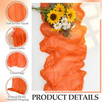 6 Pcs Hot Pink and Orange Cheesecloth Table Runners 118" - Image 4