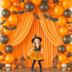 40x10ft Orange Backdrop Curtain Panels for Parties - Wrinkle Free Polyester Photo Curtain Backdrop Wedding Back Drop Fabric Drapes for Party Decorations Background for Photography - Image 4