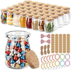 40 Pack 3.4oz Glass Jars with Cork Lids, Yogurt & Candle Jars by BIGIVACA