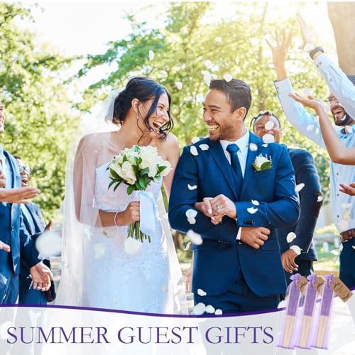 Roowest 50 Pack Paper Folding Fans Bamboo Wedding Favors, Purple - Image 5
